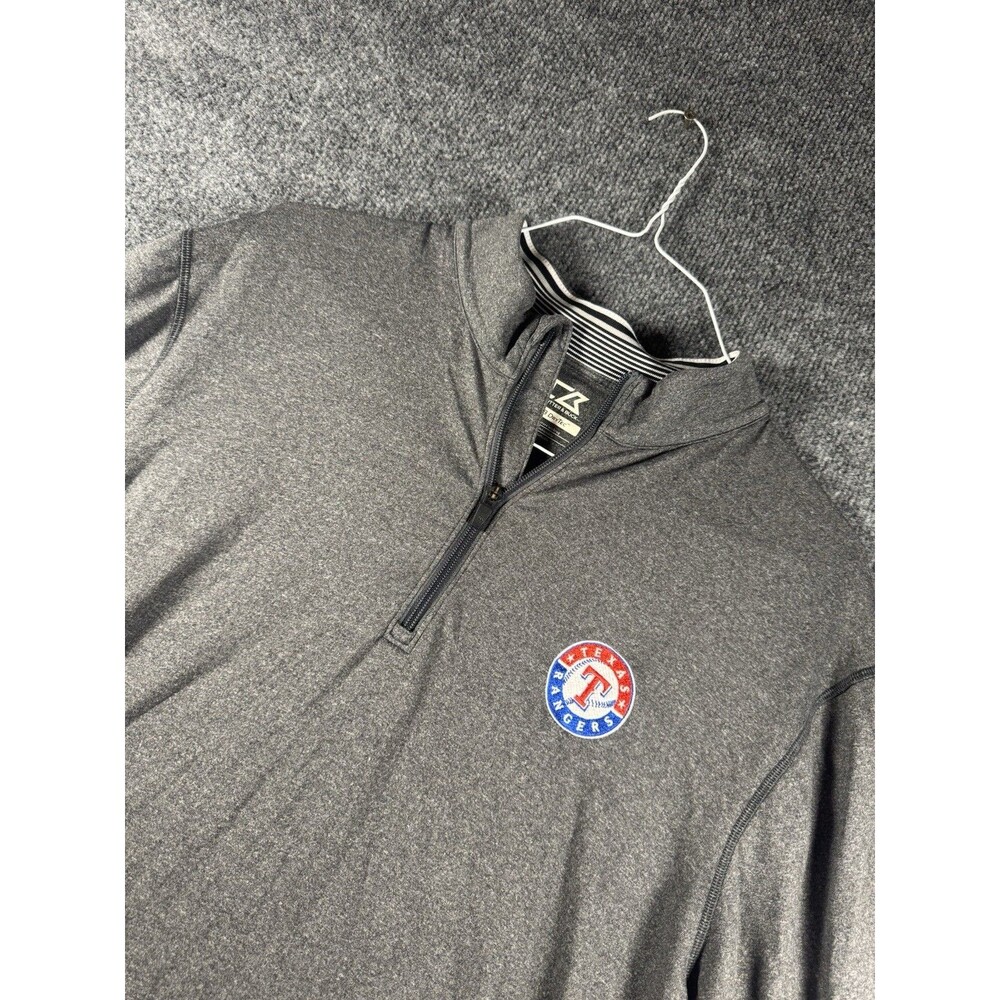 Cutter & Buck Texas Rangers 1/4 Zip Pullover Gray Mens XL CB DryTec